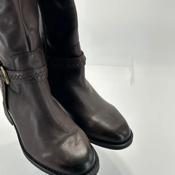 Lucky Brand Size 6.5 Brown Leather Riding Boots NEW Maltet Braided $220 - Picture 10 of 13